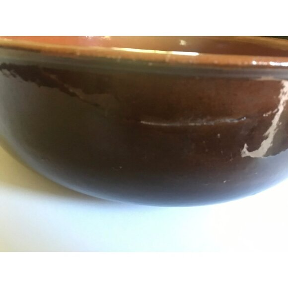 Vtg Extra large Terracotta Earthen Cooking Pan Italian Heavily Glazed 28 - Picture 4 of 10